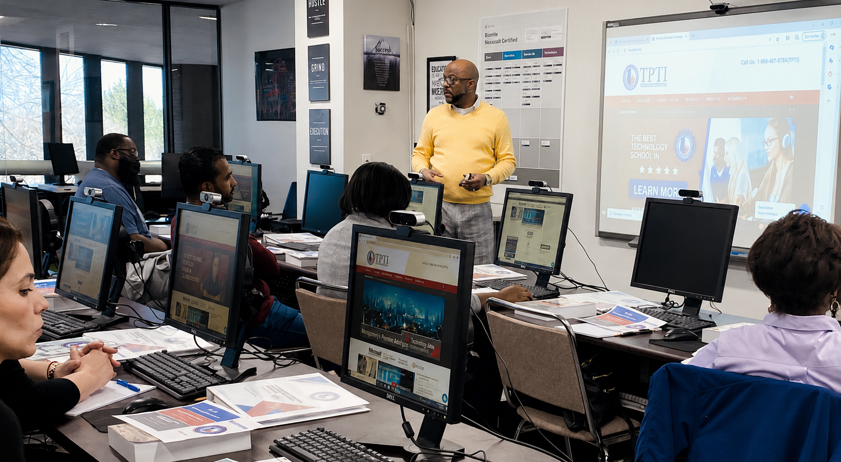 Therelee D. Washington II leading a technology-learning session at Texas Premier Technology Institute
